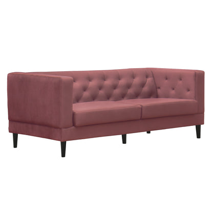 Willford Tufted Back Fabric Sofa - Dark Pink