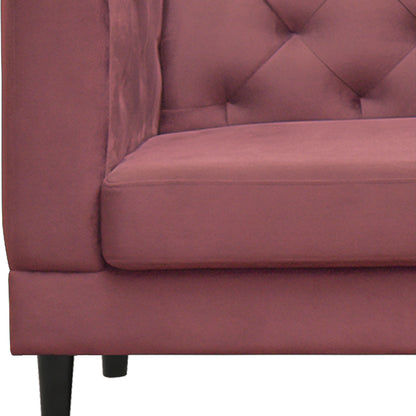 Willford Tufted Back Fabric Sofa - Dark Pink