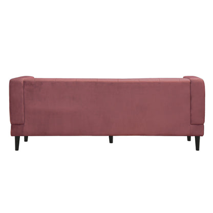 Willford Tufted Back Fabric Sofa - Dark Pink