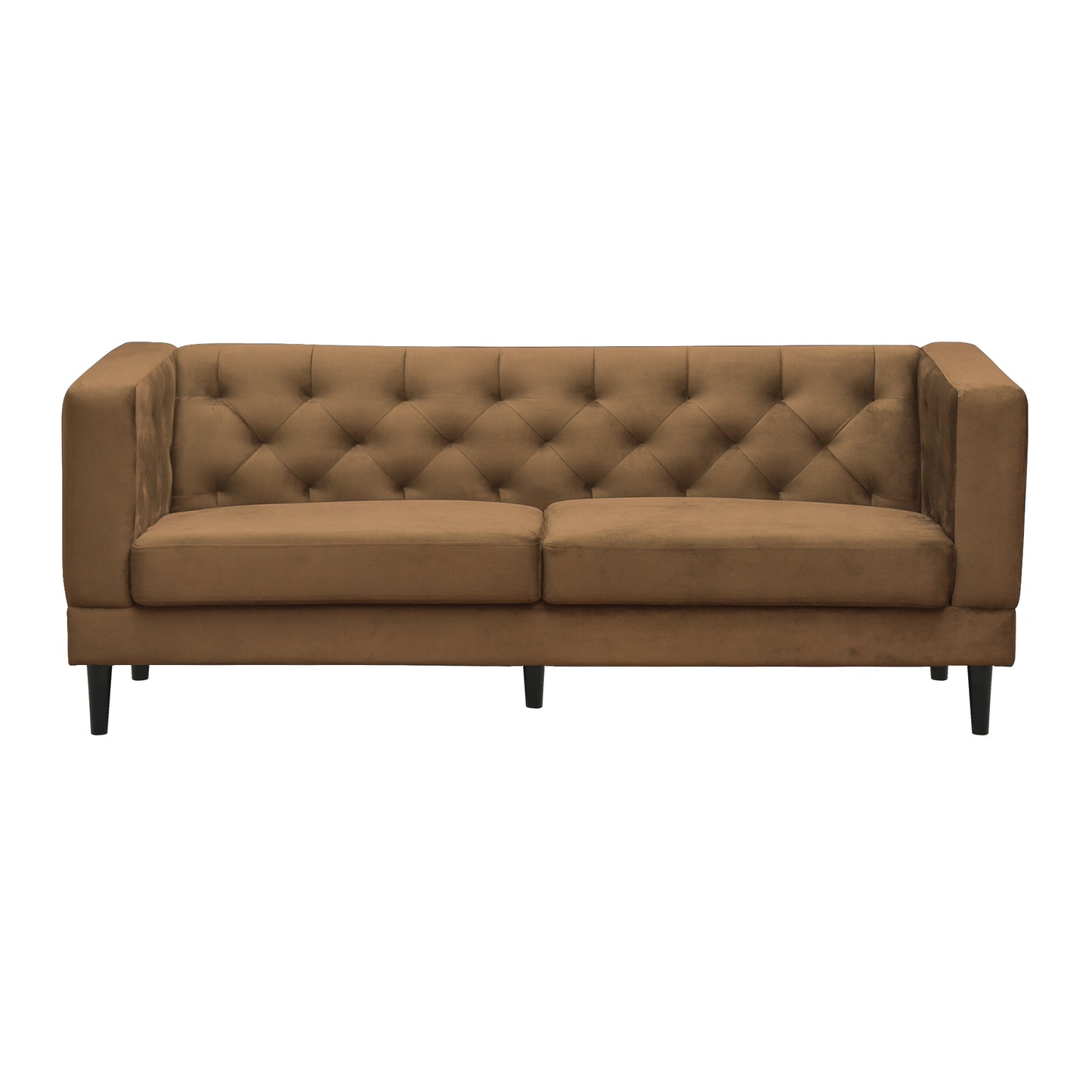 Willford Tufted Back Fabric Sofa - Mustard