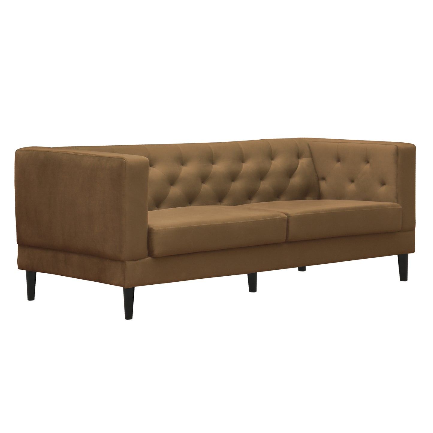 Willford Tufted Back Fabric Sofa - Mustard