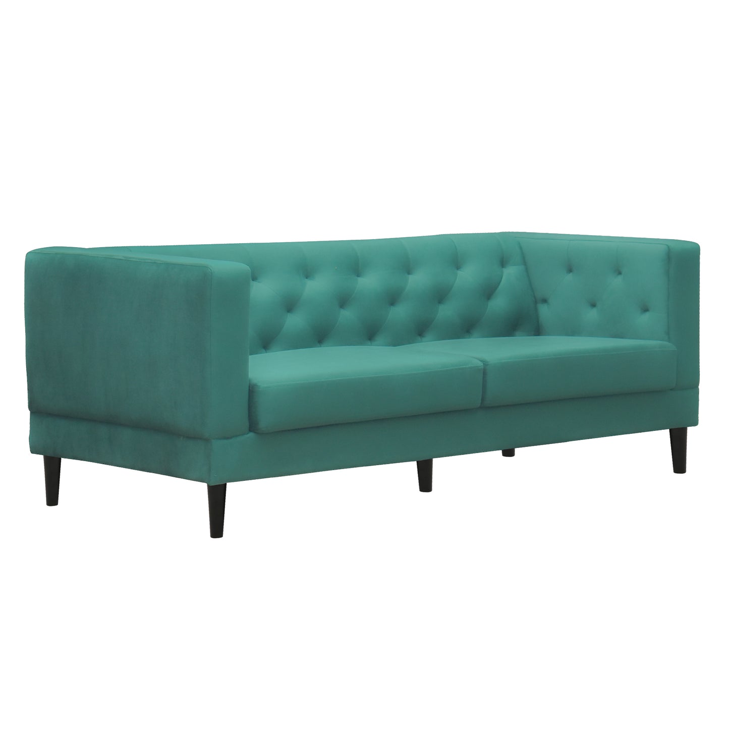 Willford Tufted Back Fabric Sofa - Sea Green