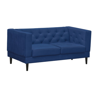 Willford Tufted Back Fabric Sofa - Blue