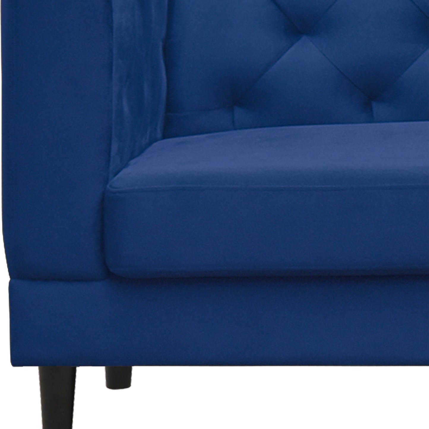 Willford Tufted Back Fabric Sofa - Blue