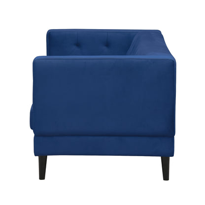 Willford Tufted Back Fabric Sofa - Blue