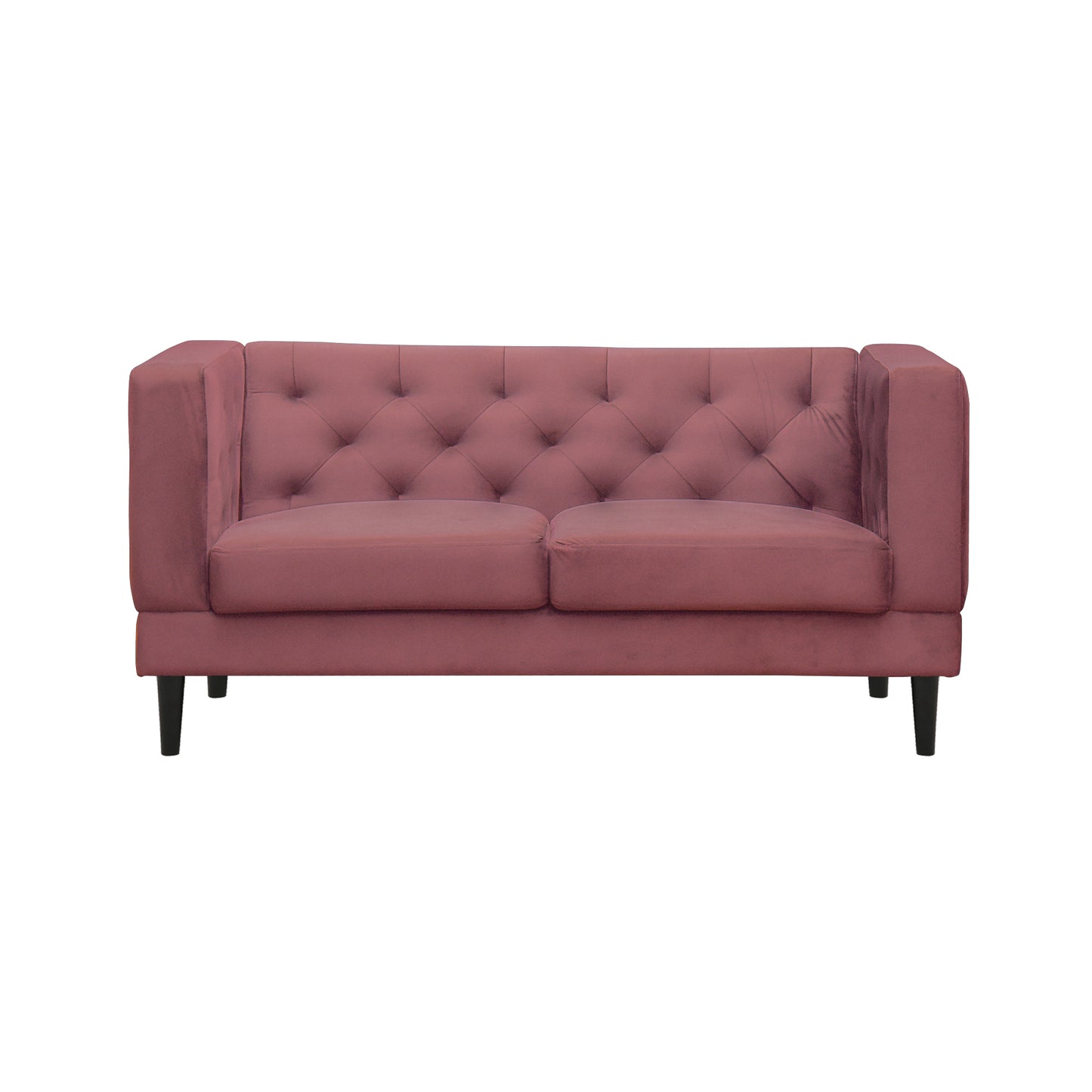 Willford Tufted Back Fabric Sofa - Dark Pink