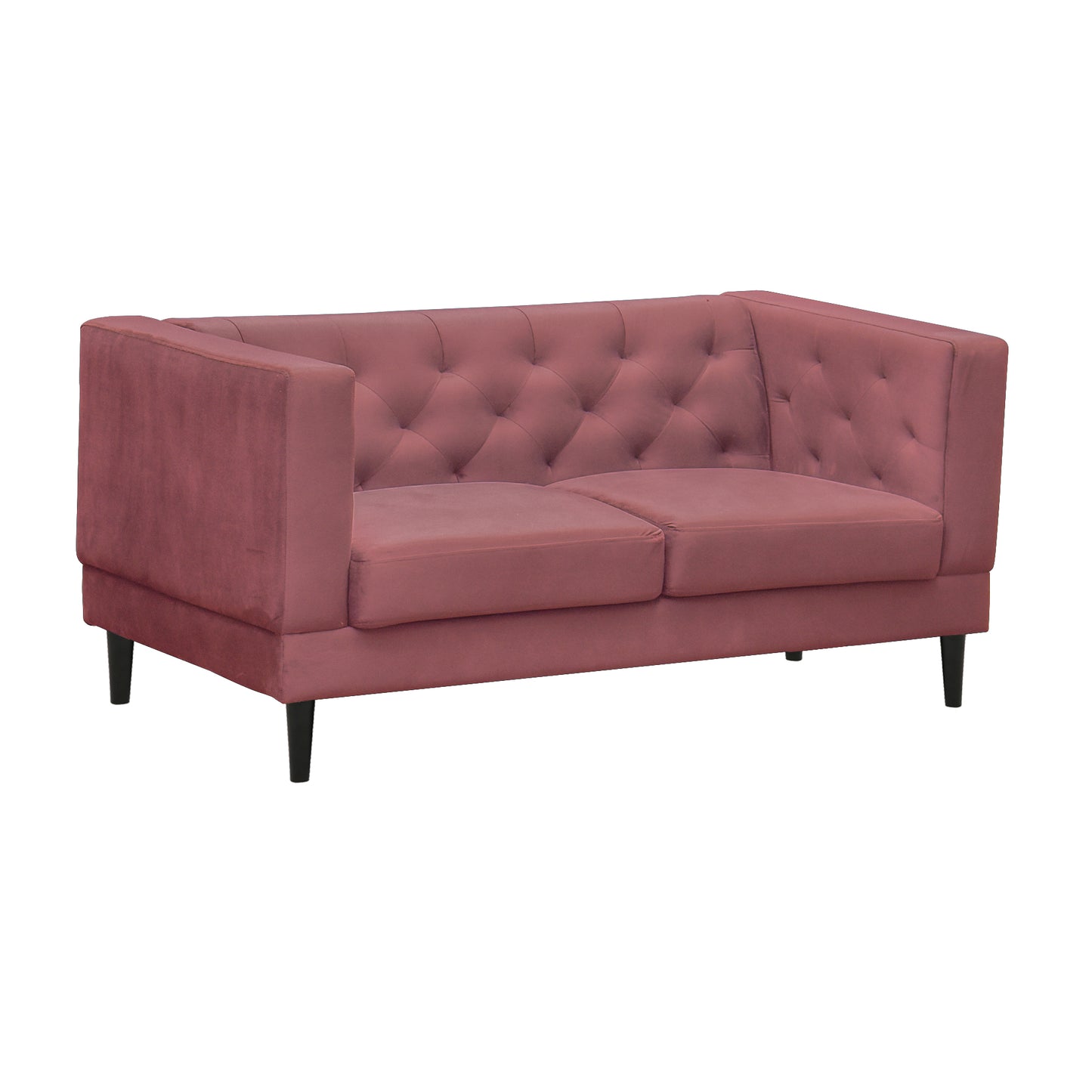 Willford Tufted Back Fabric Sofa - Dark Pink