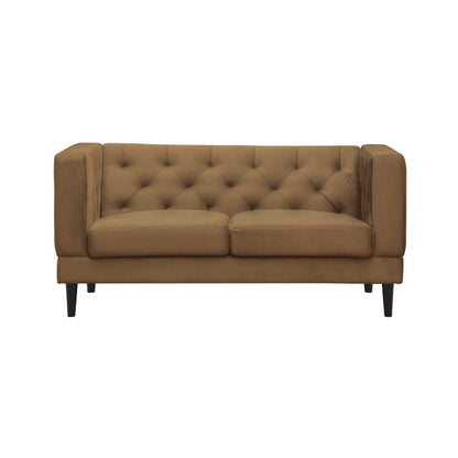 Willford Tufted Back Fabric Sofa - Mustard