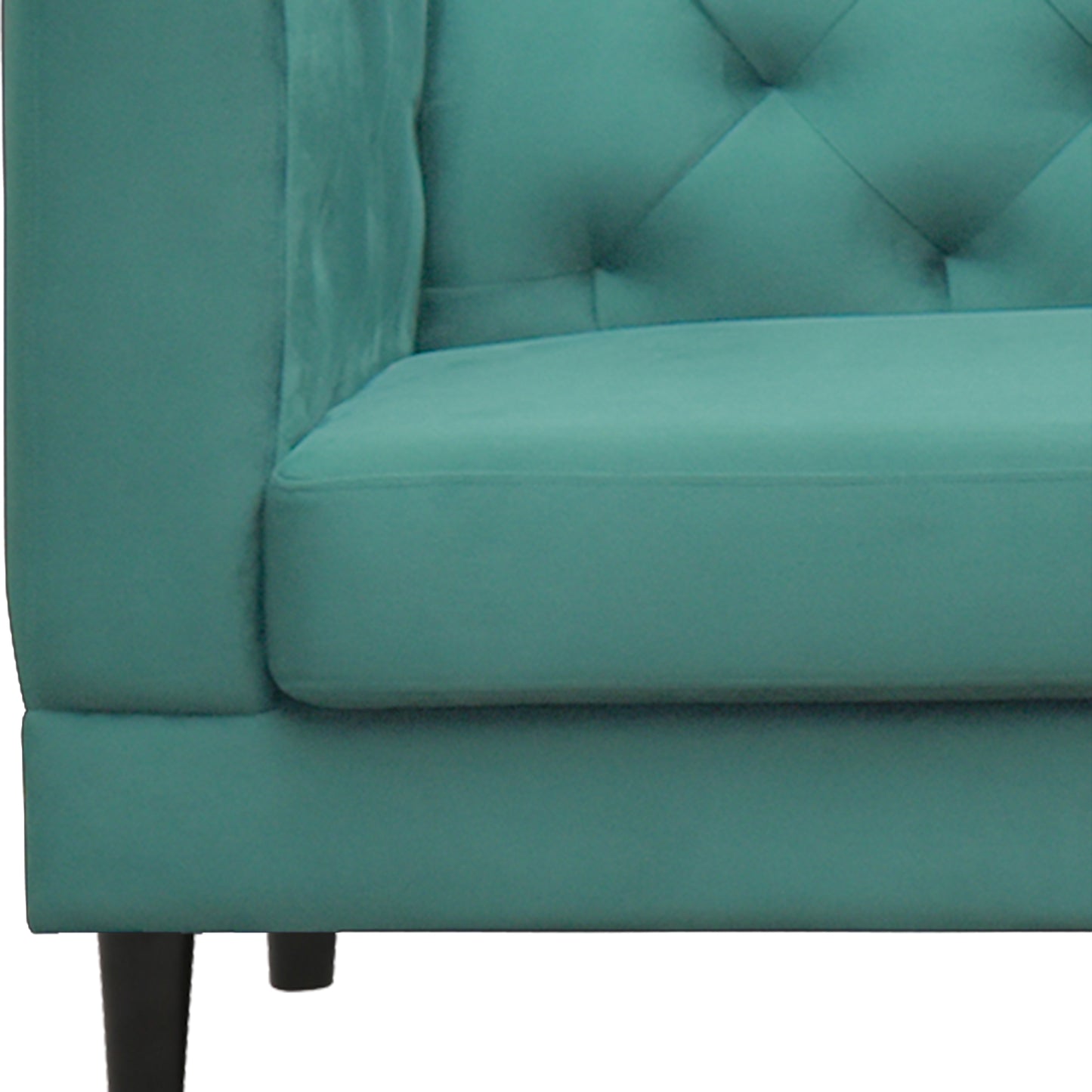 Willford Tufted Back Fabric Sofa - Sea Green