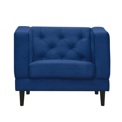 Willford Tufted Back Fabric Sofa - Blue