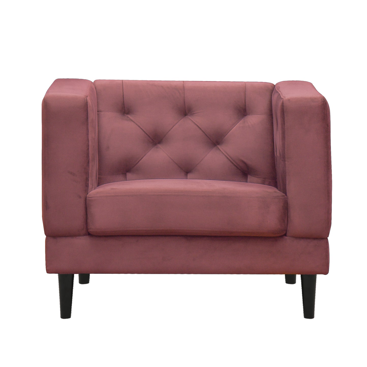 Willford Tufted Back Fabric Sofa - Dark Pink