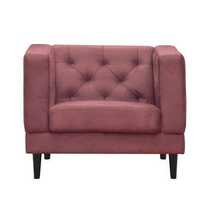 Willford Tufted Back Fabric Sofa - Dark Pink