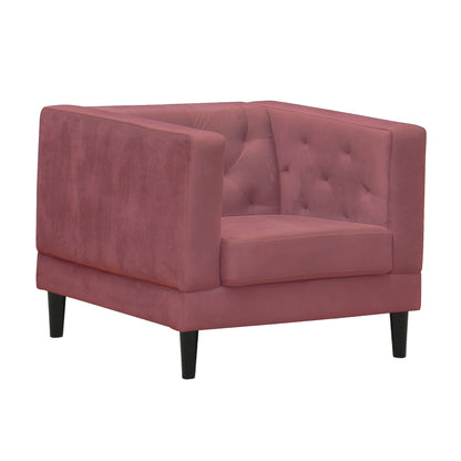 Willford Tufted Back Fabric Sofa - Dark Pink