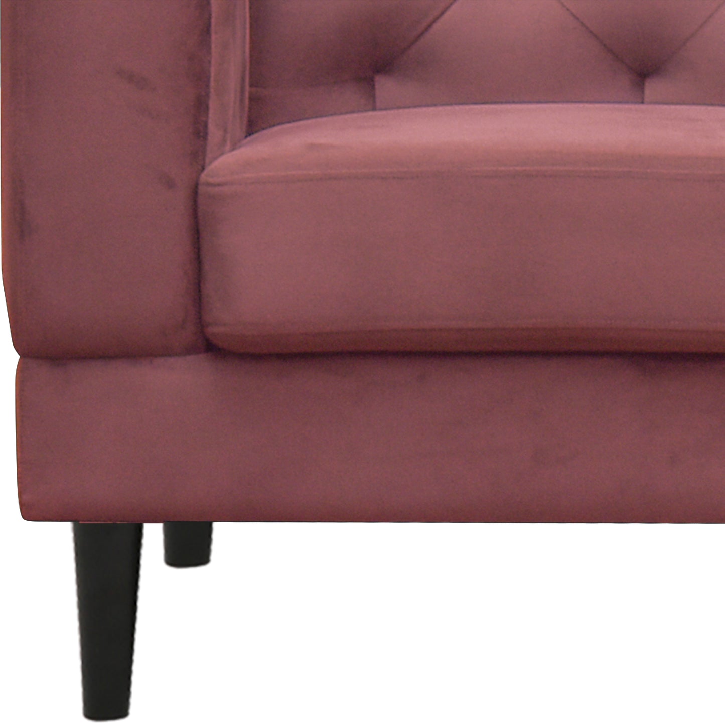 Willford Tufted Back Fabric Sofa - Dark Pink