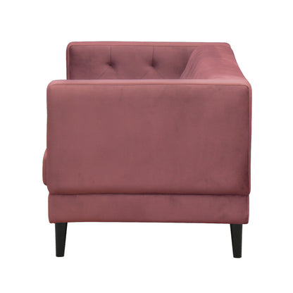 Willford Tufted Back Fabric Sofa - Dark Pink