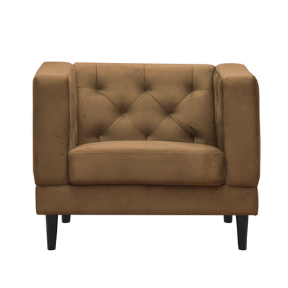 Willford Tufted Back Fabric Sofa - Mustard