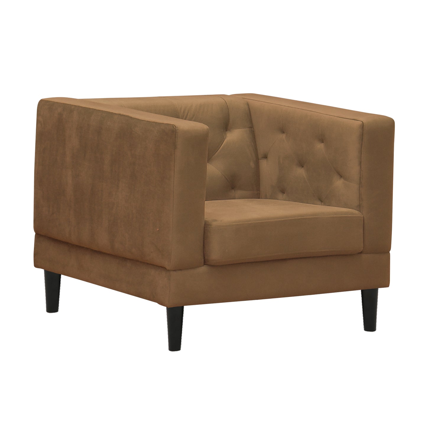 Willford Tufted Back Fabric Sofa - Mustard