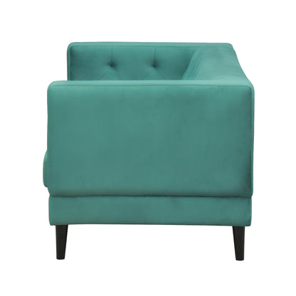 Willford Tufted Back Fabric Sofa - Sea Green