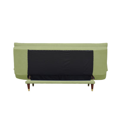 Quinn 3 Seater Sofa cum Bed- Light Green