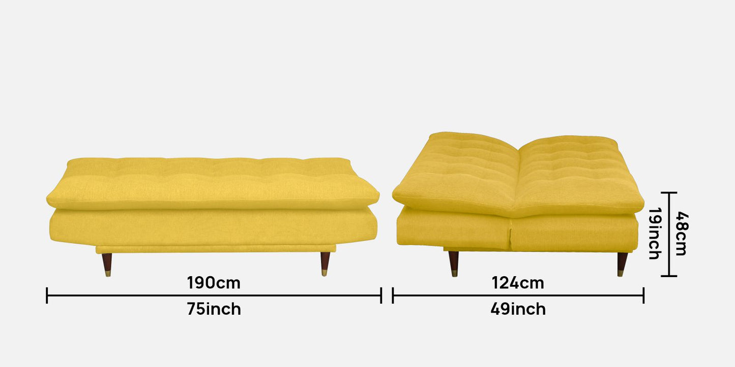 Quinn 3 Seater Sofa cum Bed- Yellow