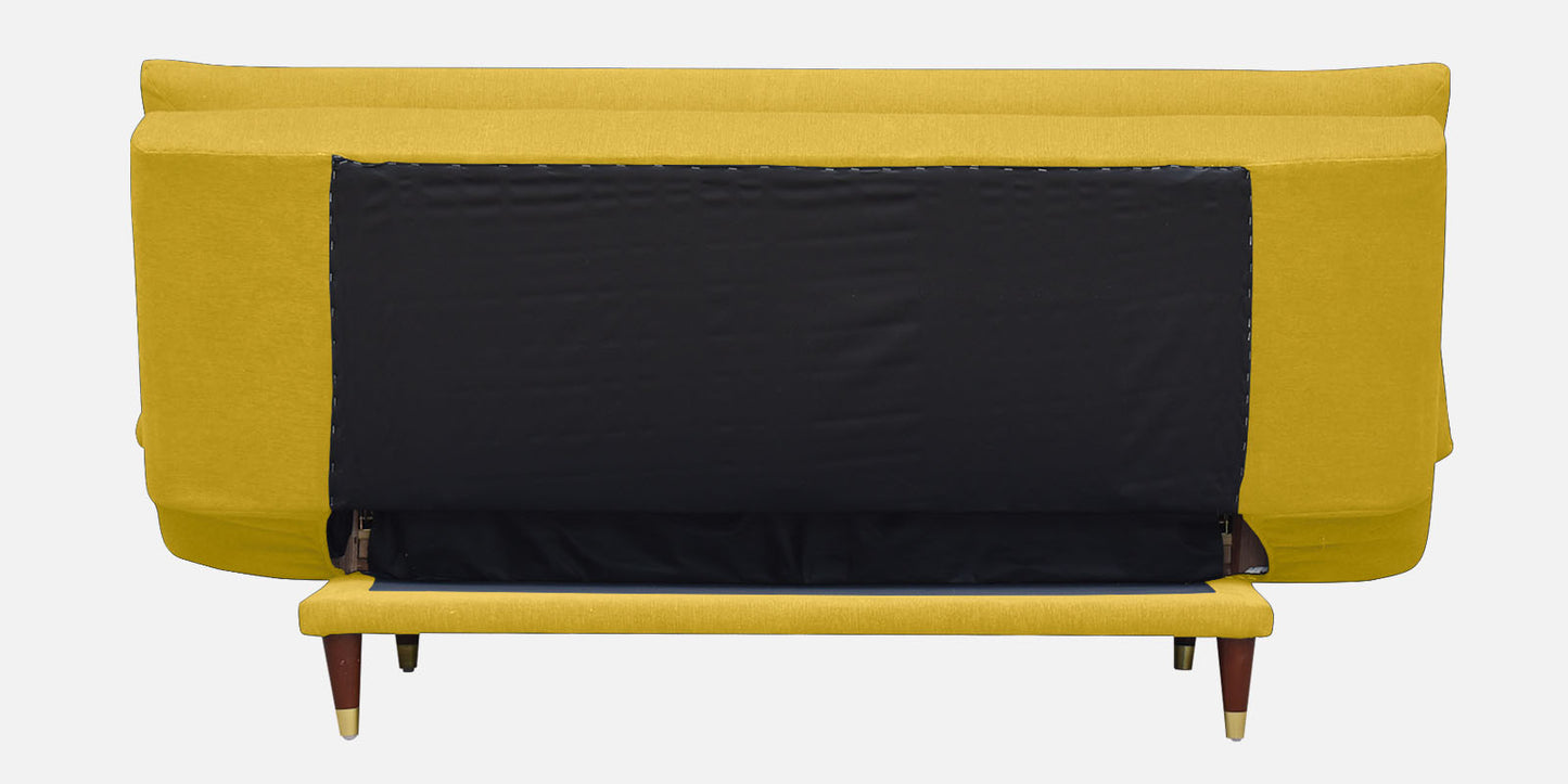 Quinn 3 Seater Sofa cum Bed- Yellow