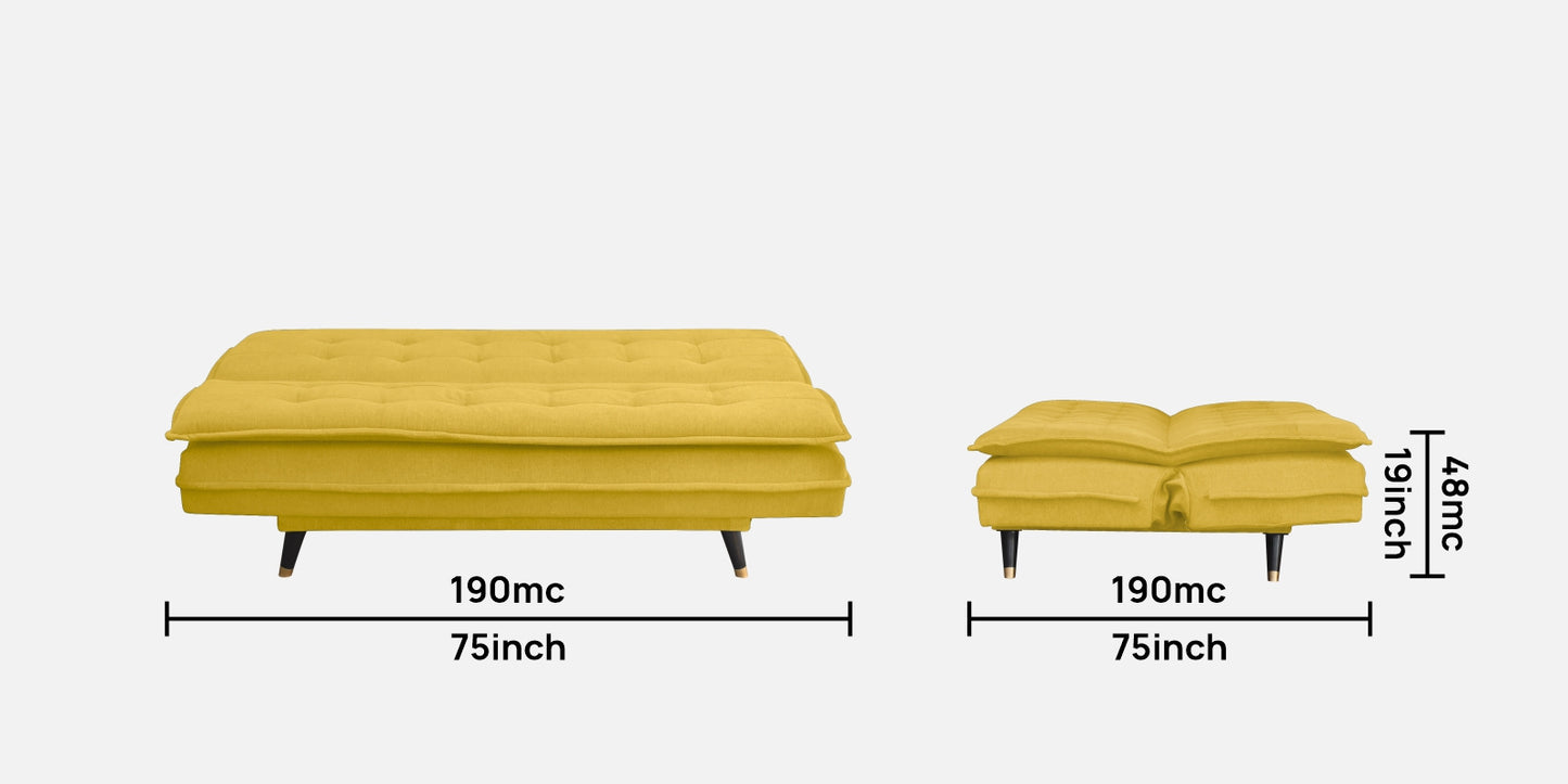 Ashbel 3 Seater Sofa Cum Bed- Yellow