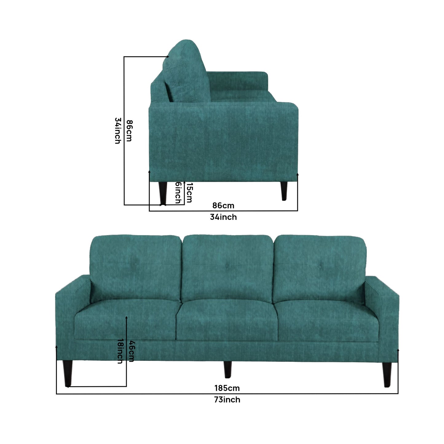 Zara Sofa - Turquoise