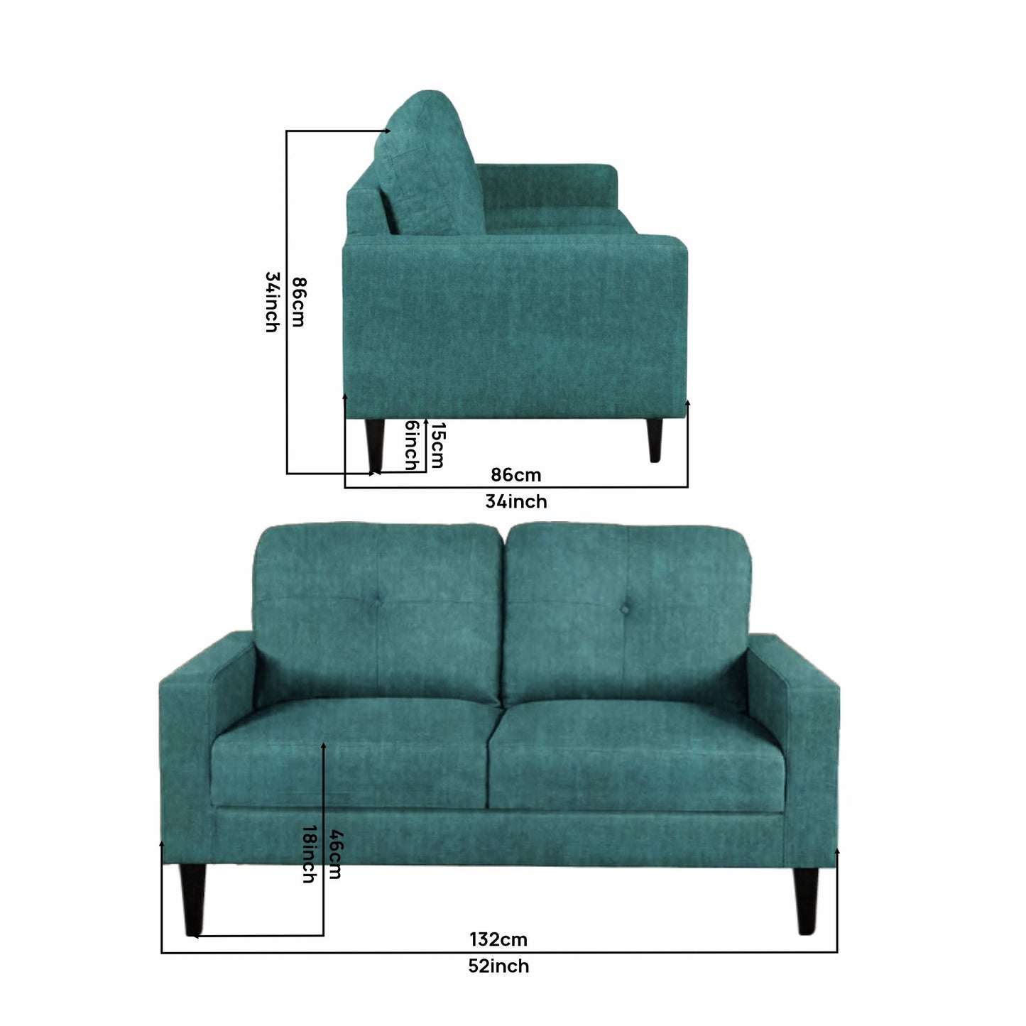 Zara Sofa - Turquoise