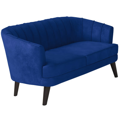 Arther Tufted Back Fabric Sofa - Blue