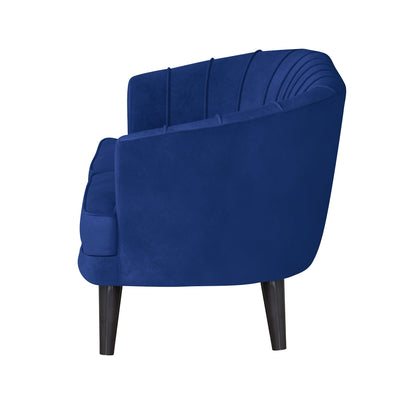 Arther Tufted Back Fabric Sofa - Blue