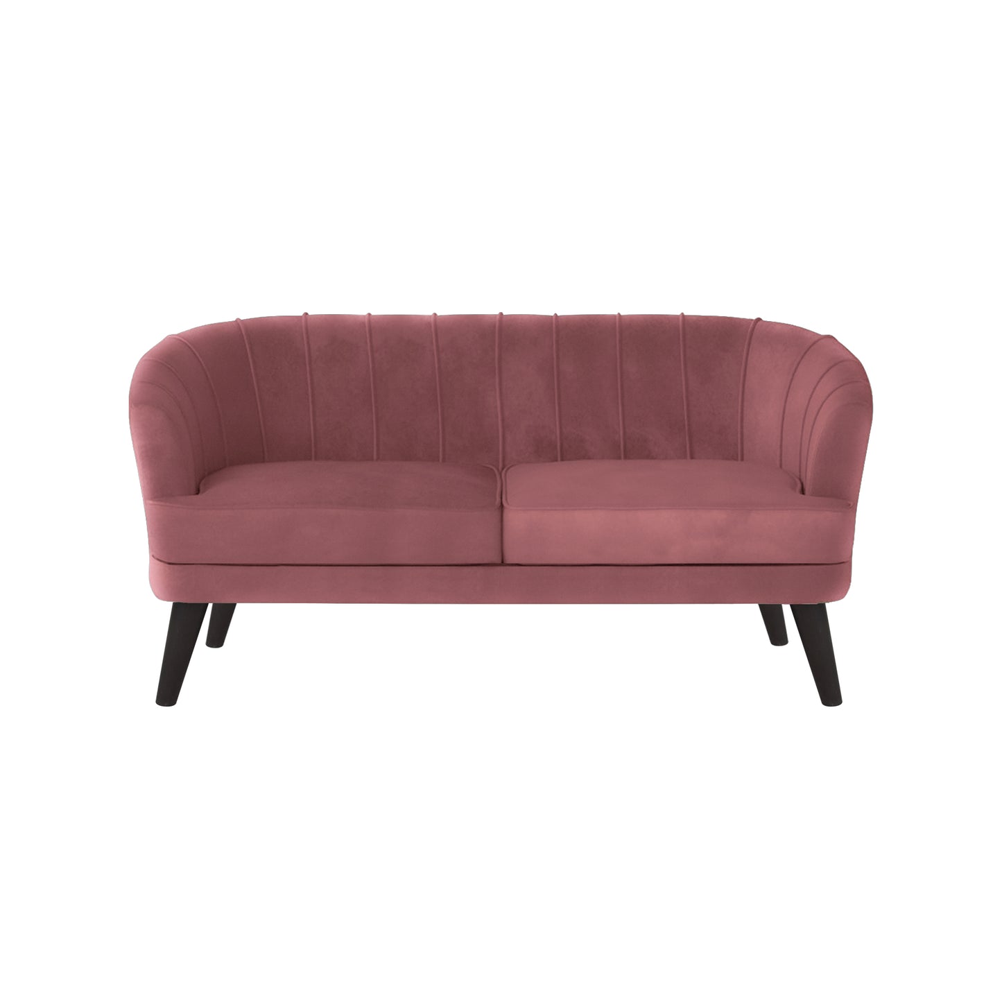 Arther Tufted Back Fabric Sofa - Dark Pink