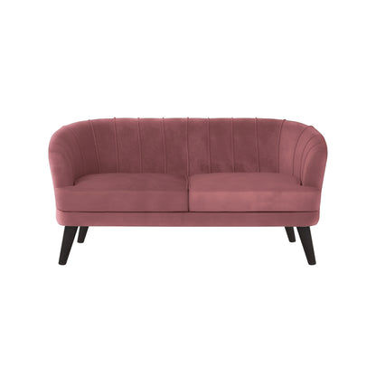 Arther Tufted Back Fabric Sofa - Dark Pink