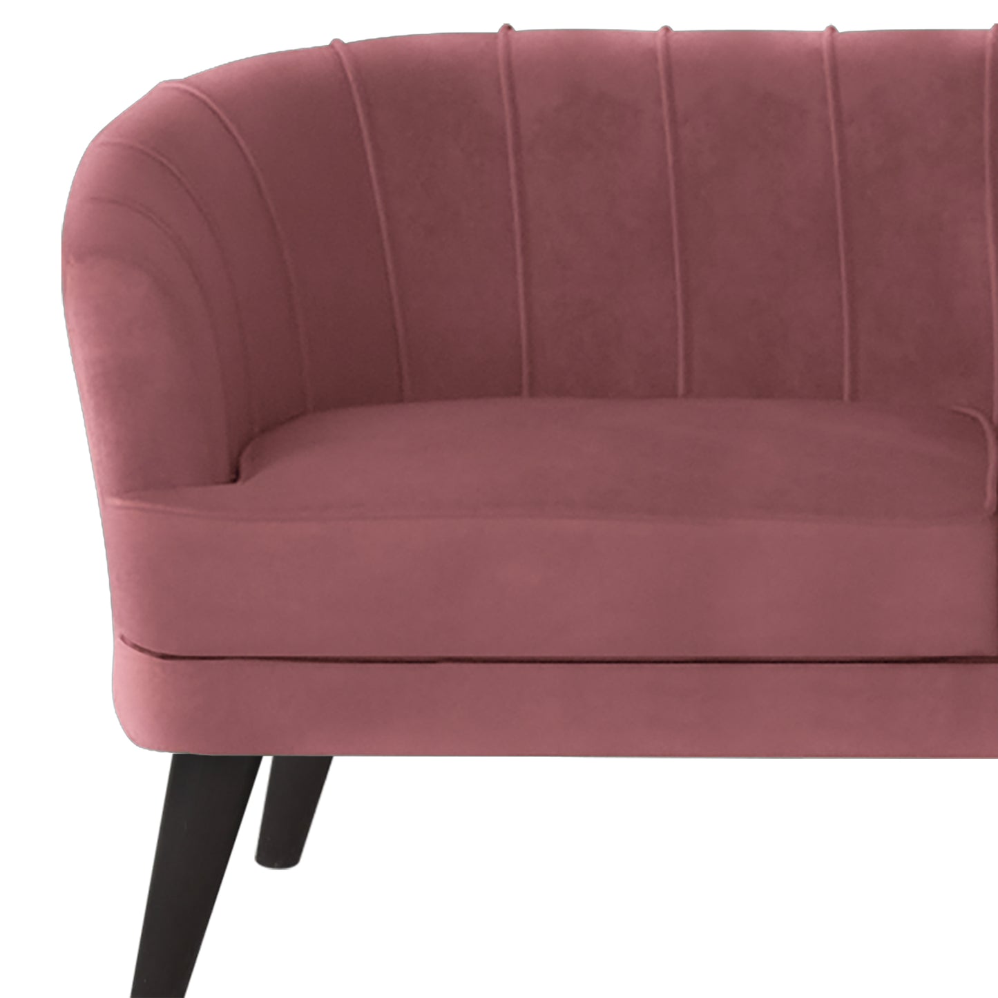 Arther Tufted Back Fabric Sofa - Dark Pink