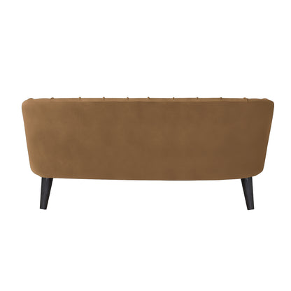 Arther Tufted Back Fabric Sofa - Mustard