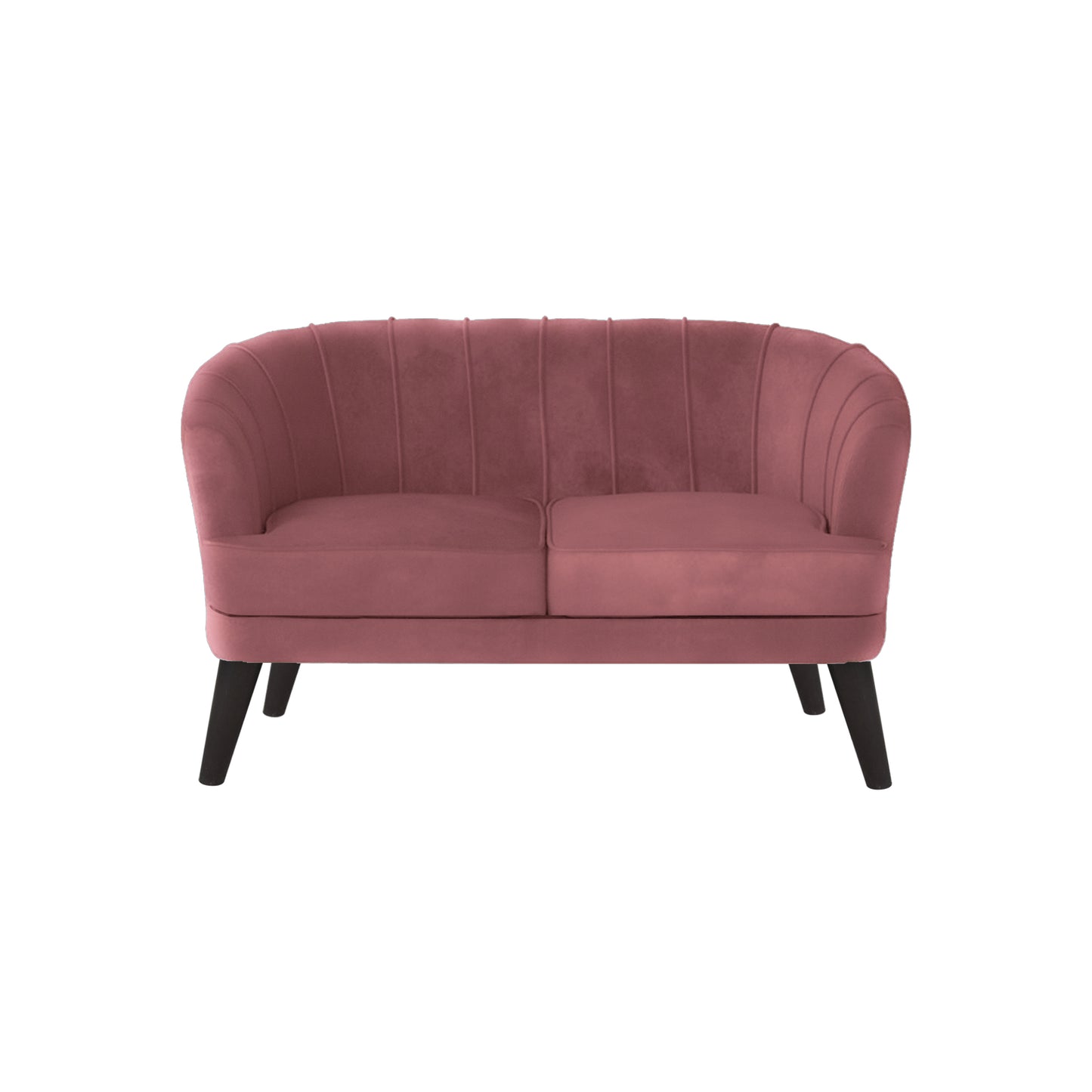 Arther Tufted Back Fabric Sofa - Dark Pink