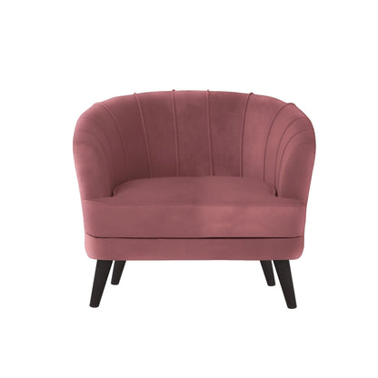 Arther Tufted Back Fabric Sofa - Dark Pink