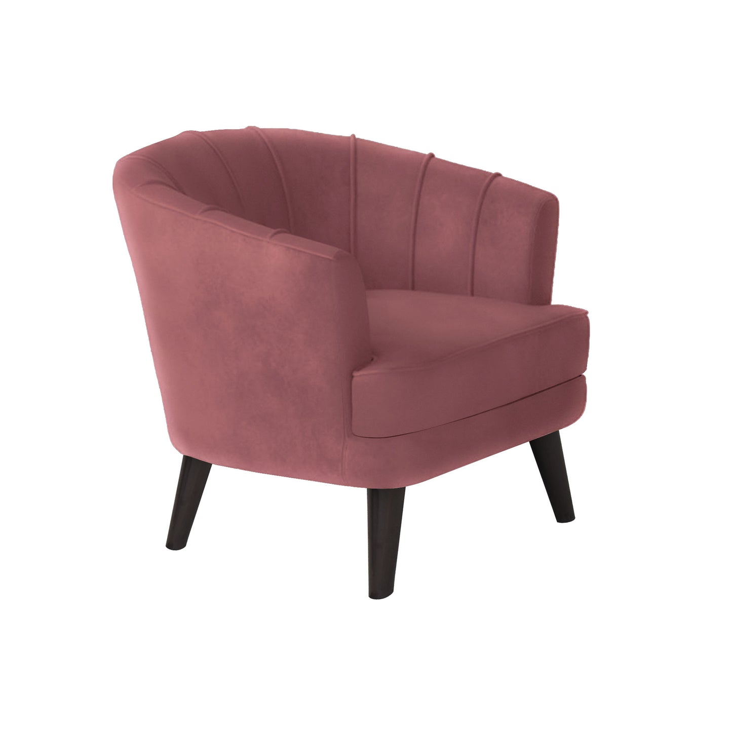 Arther Tufted Back Fabric Sofa - Dark Pink