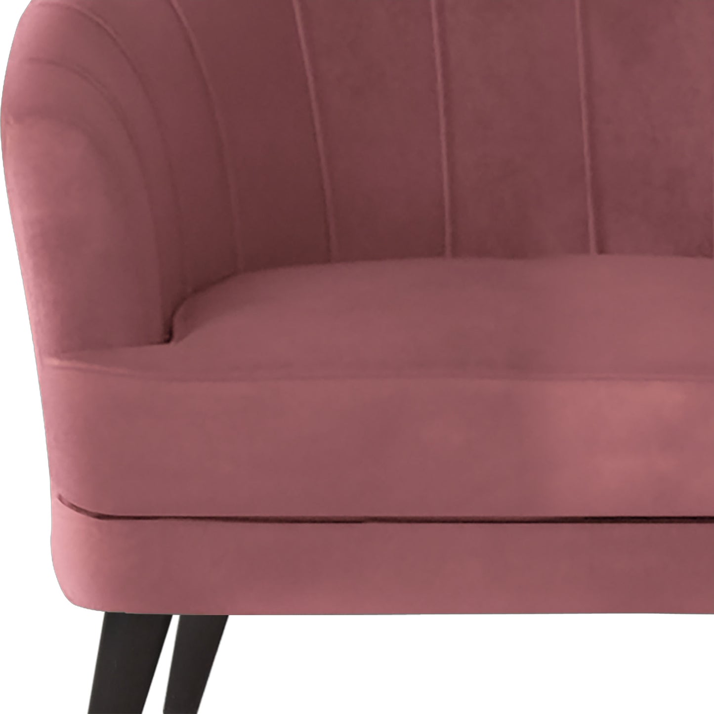 Arther Tufted Back Fabric Sofa - Dark Pink