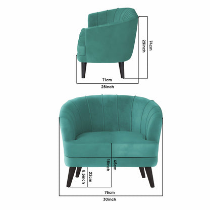 Arther Tufted Back Fabric Sofa - Sea Green