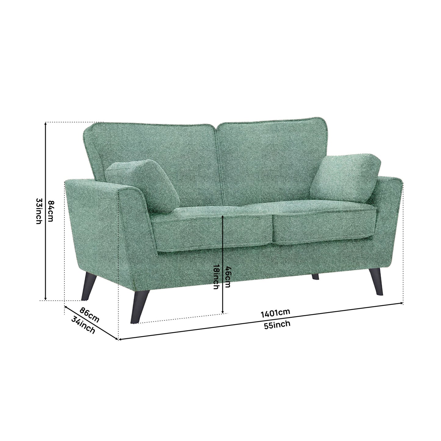 Regal Fabric Sofa - Green