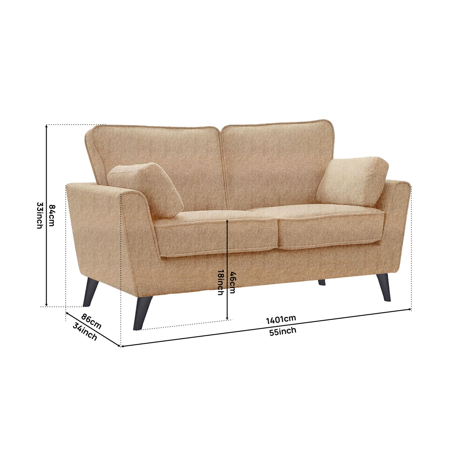 Regal Fabric Sofa - Beige