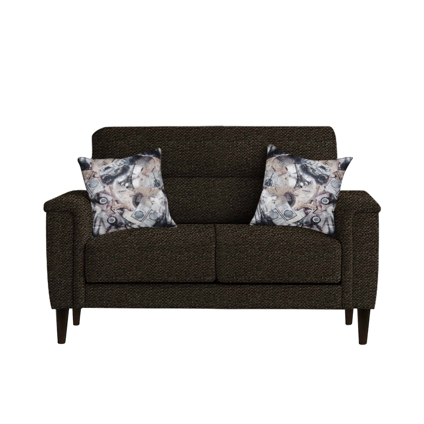 Clemmie Fabric Sofa - Dark Brown