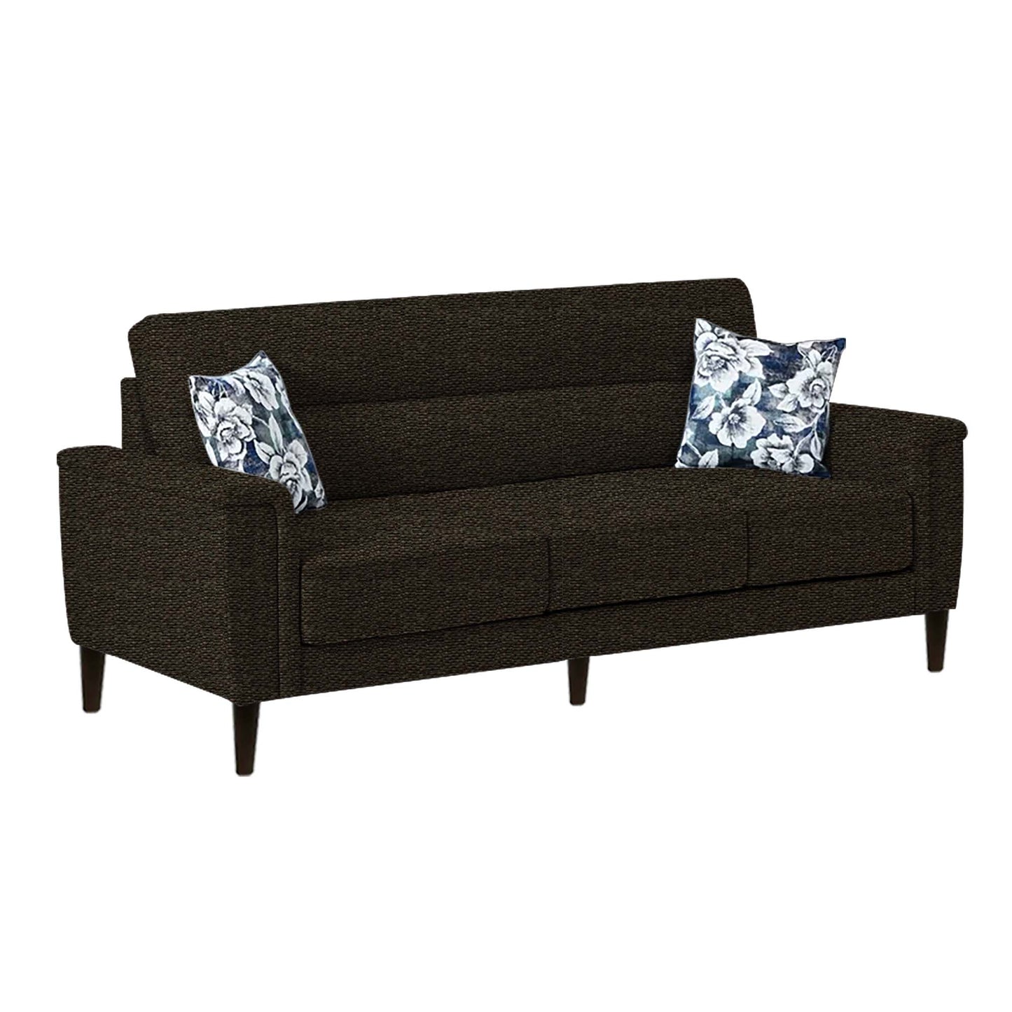 Clemmie Fabric Sofa - Dark Brown