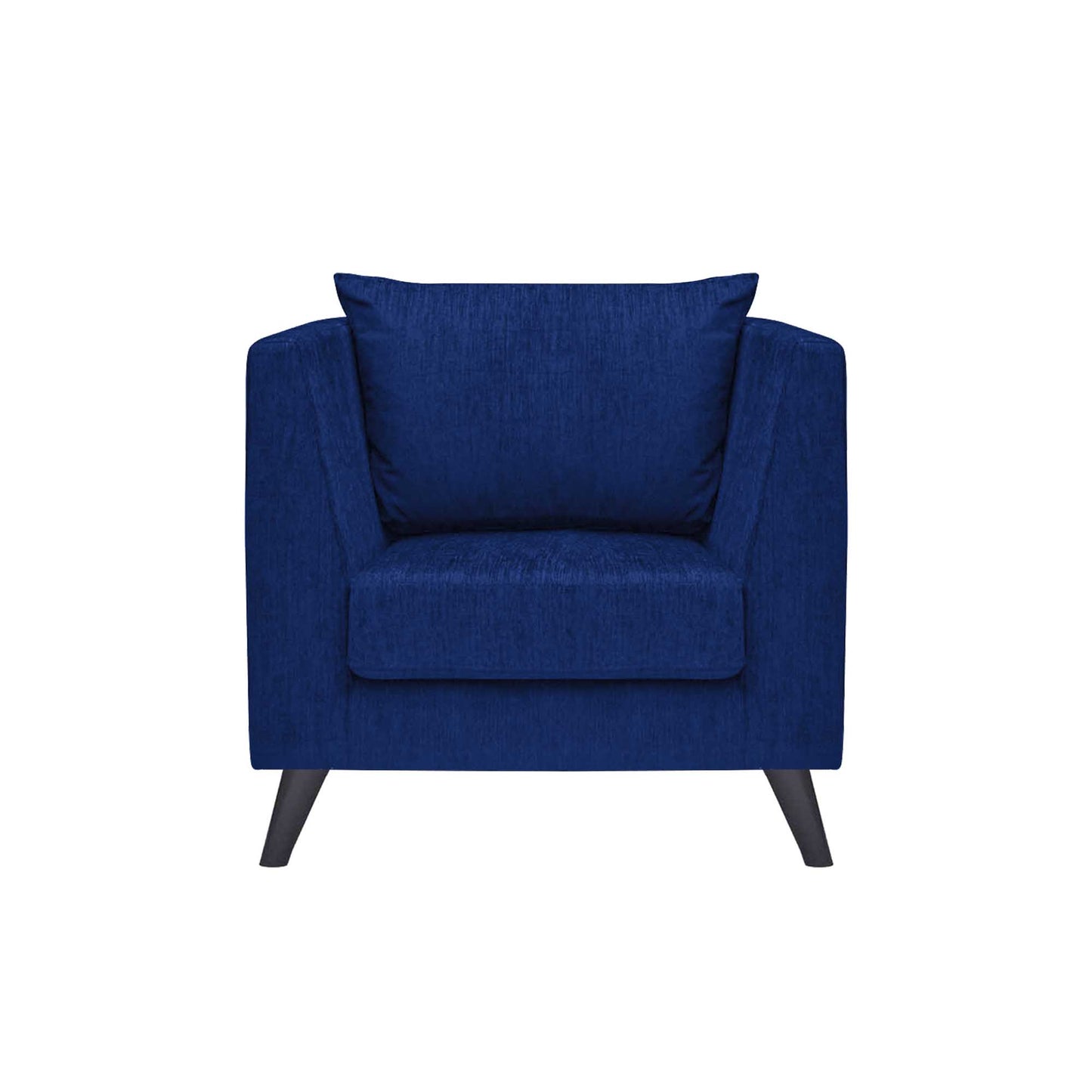 Royce Cushion Back Fabric Sofa - Navy Blue