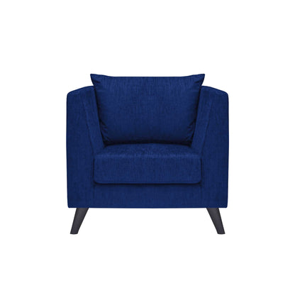 Royce Cushion Back Fabric Sofa - Navy Blue