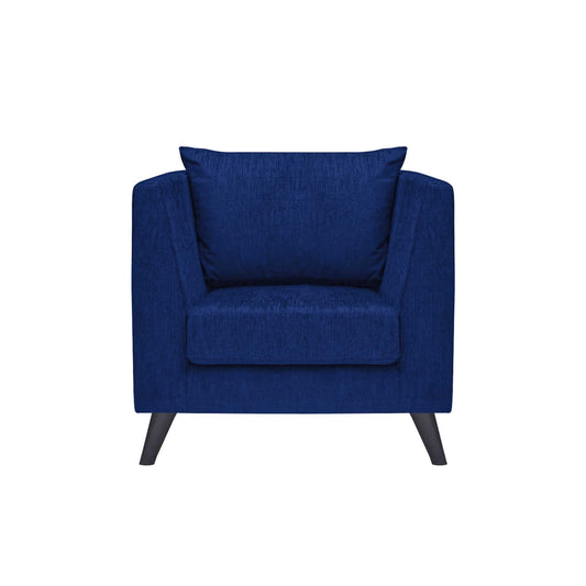 Royce Cushion Back Fabric Sofa - Navy Blue