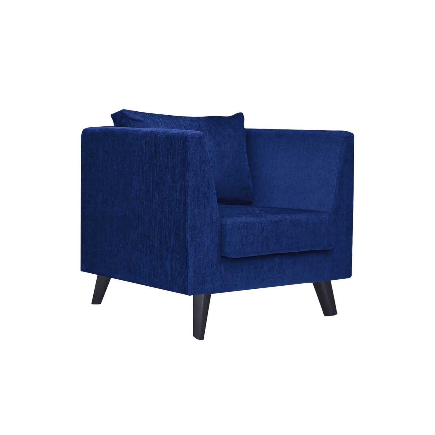 Royce Cushion Back Fabric Sofa - Navy Blue