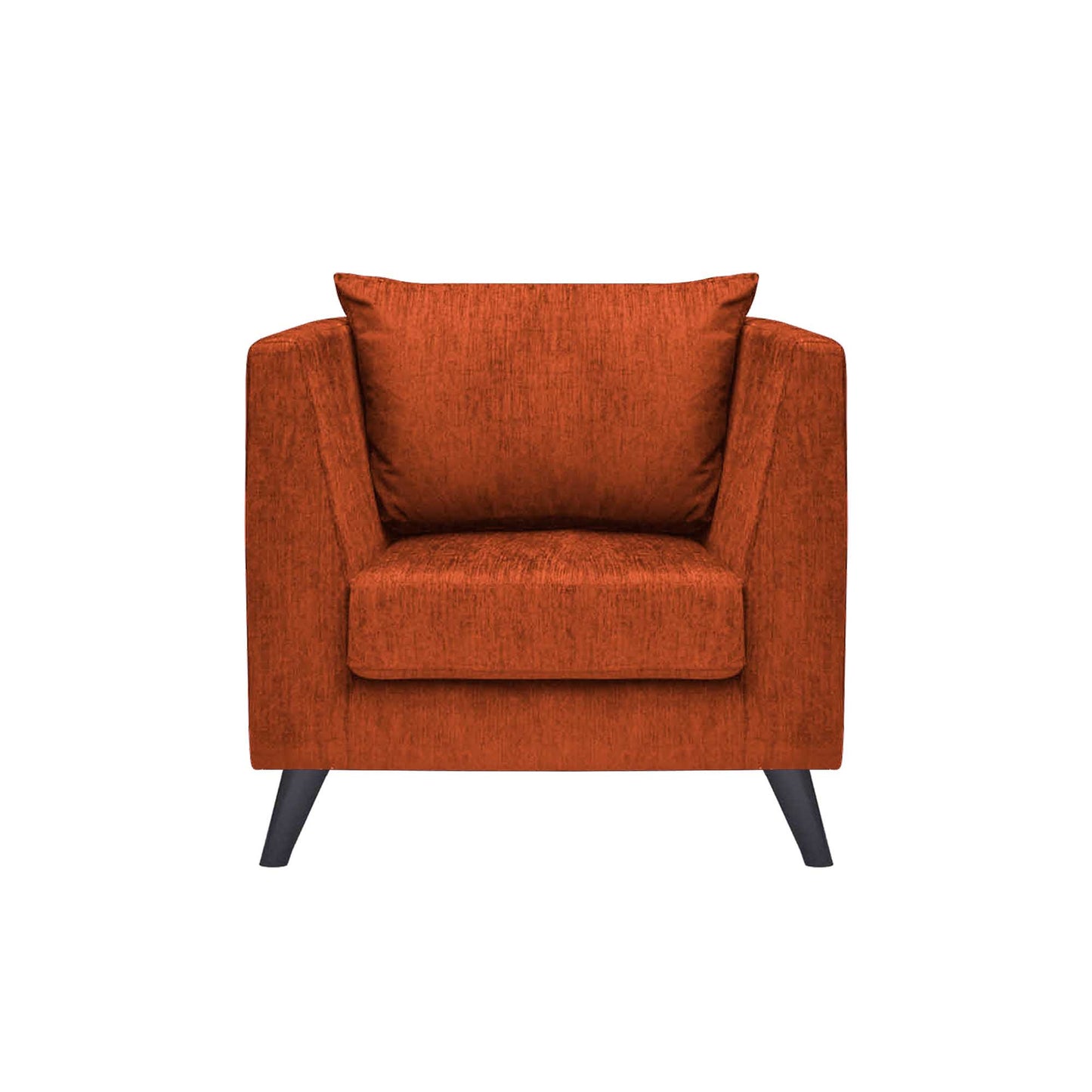 Royce Cushion Back Fabric Sofa - Dark Orange