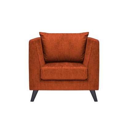 Royce Cushion Back Fabric Sofa - Dark Orange