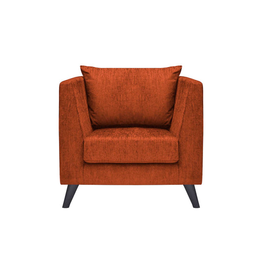 Royce Cushion Back Fabric Sofa - Dark Orange